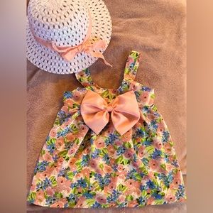 Baby girl spring dress with hat